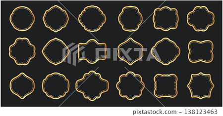 Golden thin Line frames collection 138123463