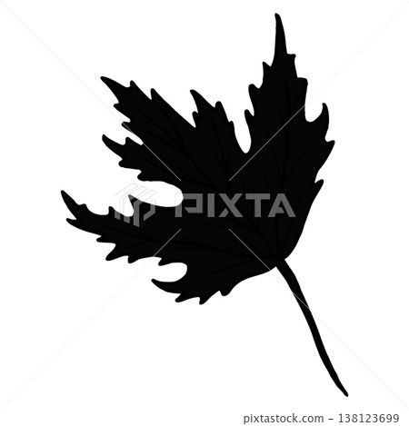 Maple leaf silhouette. Vector illustration of vegetation. Simple black graphic, hand drawn in doodle style. Outline drawing of rural nature. Clipart for gardening and agriculture. Thanksgiving Maple leaf silhouette. Vector illustration of vegetation. Simple black graphic, hand drawn in doodle style. Outline drawing of rural nature. Clipart for gardening and agriculture. Thanksgiving 138123699