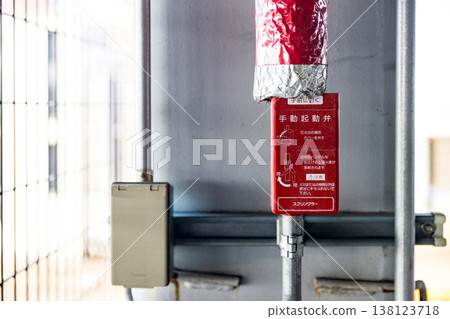Foam fire extinguishing system for multi-story parking garages: Manual activation valve Foam fire extinguishing system for multi-story parking garages: Manual activation valve 138123718