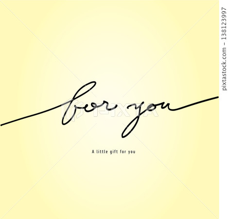 Light yellow background, "For you" handwritten text, simple design material. 138123997