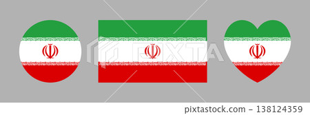 National Flag of Iran rectangle, circle, heart shaped icon, sticker. Iran flag round, rectangular, heart symbol, button. Flag banner, badge, background. National signs of Iran set. National Flag of Iran rectangle, circle, heart shaped icon, sticker. Iran flag round, rectangular, heart symbol, button. Flag banner, badge, background. National signs of Iran set. 138124359