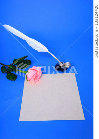 Quill, Ink well and flower Quill, Ink well and flower 138124420