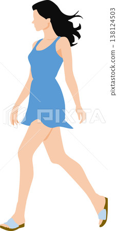 Illustration of a woman wearing summer clothes Illustration of a woman wearing summer clothes 138124503