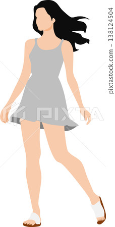 Illustration of a woman wearing summer clothes Illustration of a woman wearing summer clothes 138124504