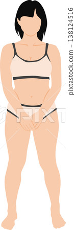 Illustration of a woman who succeeded in dieting Illustration of a woman who succeeded in dieting 138124516
