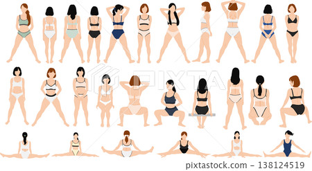 成功節食的女人的插圖 138124519