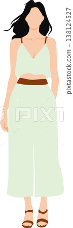 Illustration of a woman wearing summer clothes Illustration of a woman wearing summer clothes 138124527