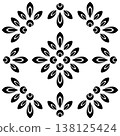 Black square seamless pattern Folklore plant 138125424