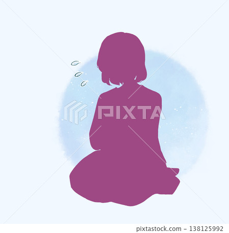 陷入困境的女人剪影 陷入困境的女人剪影 138125992