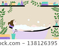 A woman enjoying a bubble bath (frame) 138126395