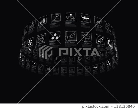 黑色背景資料分析介面 138126840