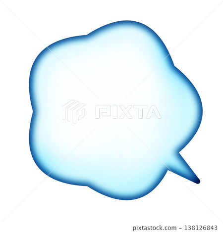 一個淺藍色、雲狀的對話框。 138126843