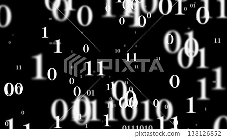 Black and white binary data dances around. 138126852