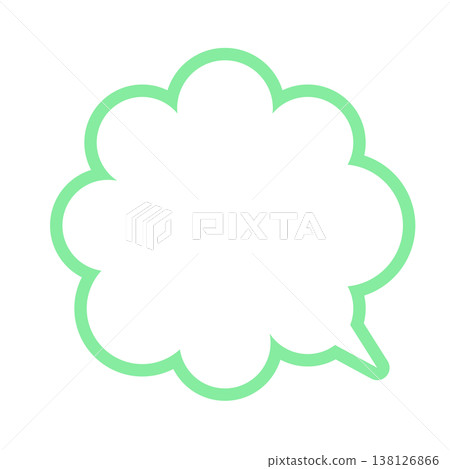 薄荷綠雲狀對話框邊框 138126866