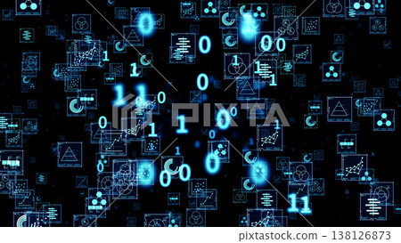 Blue light data flow and graph Blue light data flow and graph 138126873