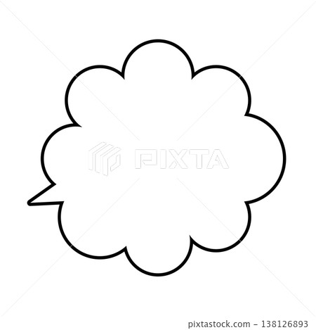 Left-facing cloud-shaped speech bubble icon Left-facing cloud-shaped speech bubble icon 138126893