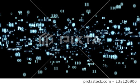A torrent of blue glowing binary code A torrent of blue glowing binary code 138126906