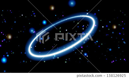 一個發光的環和宇宙粒子 138126925