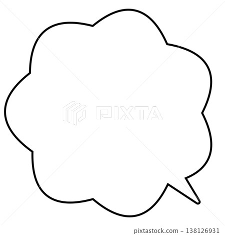 Cloud-shaped speech bubble line drawing Cloud-shaped speech bubble line drawing 138126931