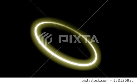 Abstract representation of a tilted ring of light Abstract representation of a tilted ring of light 138126953