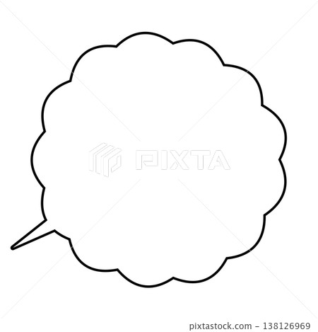 Speech bubble line art material Speech bubble line art material 138126969