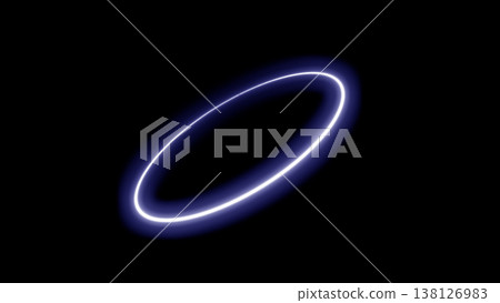 A ring of light floating against a black background A ring of light floating against a black background 138126983