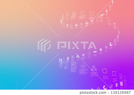 Pastel-toned futuristic data display 138126987