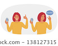 Placebo pills in hands of woman consuming pacifier medicine for psychological improvement 138127315