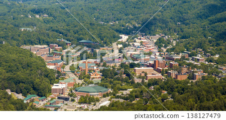 Historic American architecture of Boone, old historical town in North Carolina Blue Ridge Mountains. Beautiful USA townscape Historic American architecture of Boone, old historical town in North Carolina Blue Ridge Mountains. Beautiful USA townscape 138127479