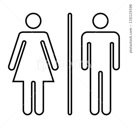 Male and female icon, male and female logo, man, woman, button 138129396