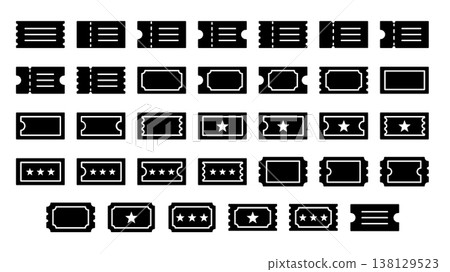 Ticket Icon Set - Glyph 138129523