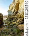 Colorful cliffs majestic rock formations on Algarve Portugal beach Praia do Amado 138129540