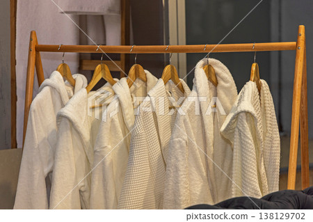 Terry Bathrobe Wooden Stand Terry Bathrobe Wooden Stand 138129702