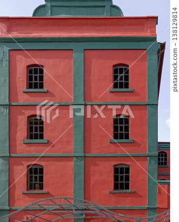 Red and Green Building Red and Green Building 138129814
