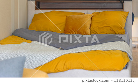 Mustard Pillows Bed Bedroom Mustard Pillows Bed Bedroom 138130133