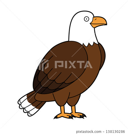 Cute cartoon vector illustration of an eagle isolated on white background Cute cartoon vector illustration of an eagle isolated on white background 138130286