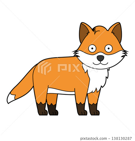 Cute cartoon vector illustration of a fox isolated on white background Cute cartoon vector illustration of a fox isolated on white background 138130287