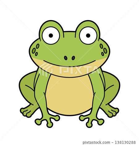 Cute cartoon vector illustration of a frog isolated on white background Cute cartoon vector illustration of a frog isolated on white background 138130288
