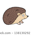 Cute cartoon vector illustration of a hedgehog isolated on white background 138130292