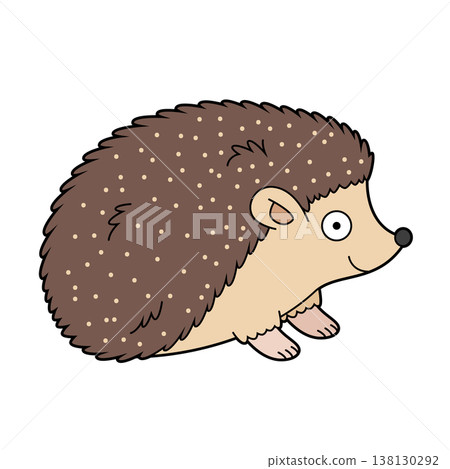 Cute cartoon vector illustration of a hedgehog isolated on white background Cute cartoon vector illustration of a hedgehog isolated on white background 138130292