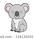 Cute cartoon vector illustration of a koala isolated on white background 138130293