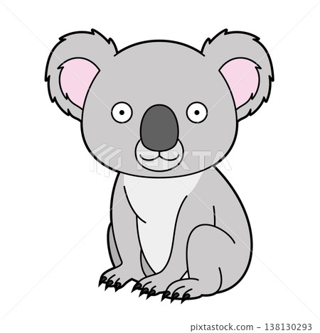 Cute cartoon vector illustration of a koala isolated on white background Cute cartoon vector illustration of a koala isolated on white background 138130293