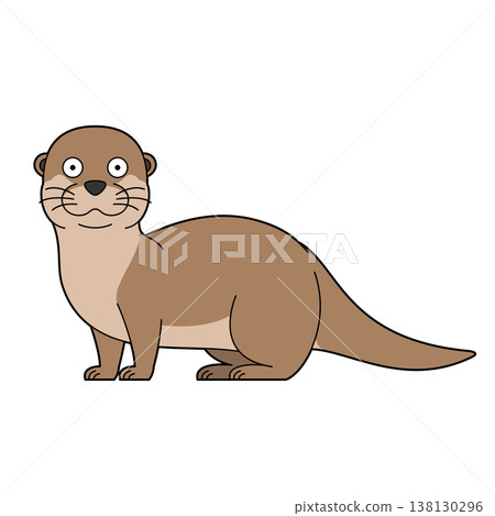 Cute cartoon vector illustration of an otter isolated on white background Cute cartoon vector illustration of an otter isolated on white background 138130296