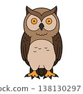 Cute cartoon vector illustration of an owl isolated on white background 138130297