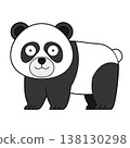 Cute cartoon vector illustration of a panda bear isolated on white background 138130298