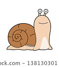 Cute cartoon vector illustration of a snail isolated on white background 138130301