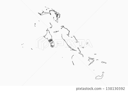 Vector outline map of Bahamas, line border country Vector outline map of Bahamas, line border country 138130392