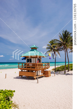 Lifeguard tower on Sunny Isles Miami Beach 138130705