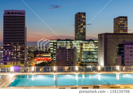 Rooftop pool in Miami at sunset Rooftop pool in Miami at sunset 138130706