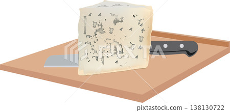 Blue cheese and knife on wooden board Blue cheese and knife on wooden board 138130722